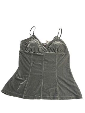 No Boundaries Juniors Velvet Cami Grey Flannel Stretch Sleeveless M 7/9 babydoll